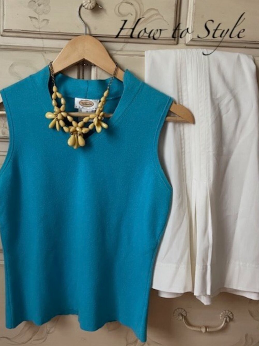 Talbots Turquoise Knit Sleeveless Shirt- Petite Small